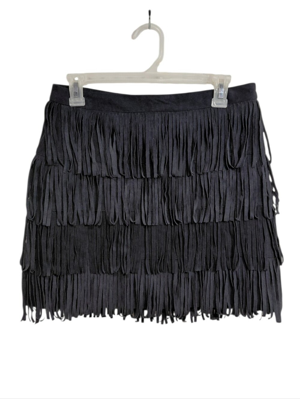Abercrombie & Fitch Black Tiered Fringe Mini Skirt